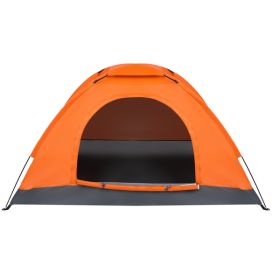 Automatic Pop Up Orange 1-Person Waterproof Camping Dome Tent